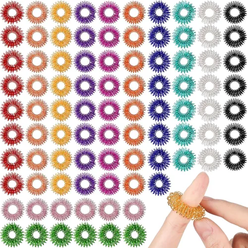 Miniatura 8 de 200 anillos de acupresión para aliviar el estrés, juguetes sensoriales para aliviar la ansiedad, reductor de estrés para hombres, mujeres