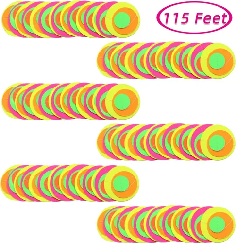 Miniatura 8 de Serpentinas de guirnalda de papel de neón redondas UV de 115 pies, decoraciones de luz negra para suministros de fiestas que brillan y decoraciones