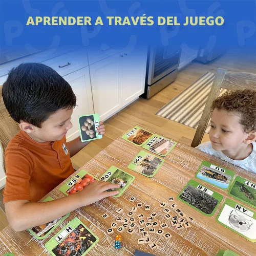 Miniatura 7 de BenBen Juegos de Ortografía, 224 Tarjetas de Memoria, 208 Fichas de Letras de Madera, 1-4 Jugadores, Juegos de Aprendizaje para Niños de 4-8 Años