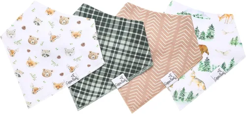 Miniatura 40 de Copper Pearl Baby Bibs 4 Pack, Printed Bandana Drool Bibs for Baby Girl & Boy, Soft Cotton Drooling Teething Bibs Claire