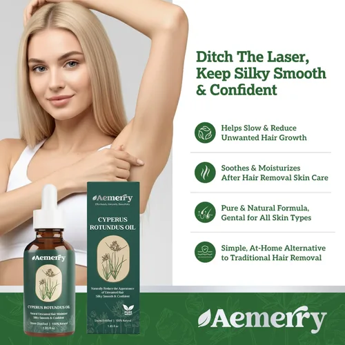 Miniatura 3 de Aceite Cyperus Rotundus: Aceite natural de Cyperus Rotundus para depilación, suero inhibidor puro del cabello, ralentiza y reduce el recrecimiento