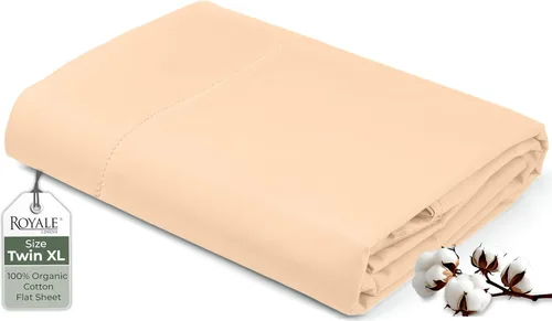 Miniatura 157 de Royale Linens Sábana encimera de tamaño individual XL 100% Algodón Orgánico – Super suave – Sábanas superiores de percal – Sábana encimera