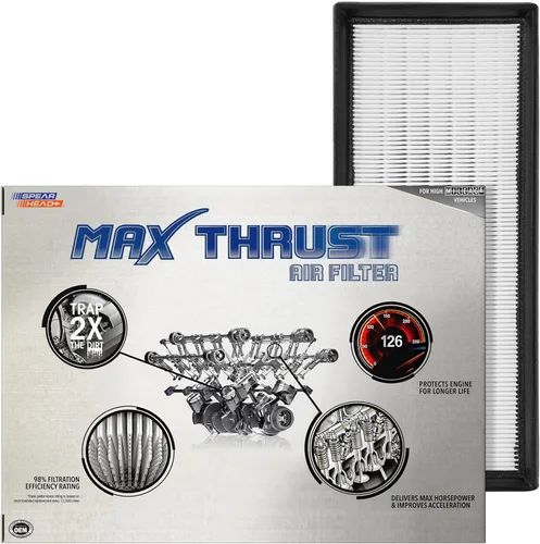 Miniatura 28 de Filtro de aire de motor Spearhead MPG Defense Max Thrust para vehículos de todo kilometraje, se adapta como el OEM, restaura MPG y aceleración
