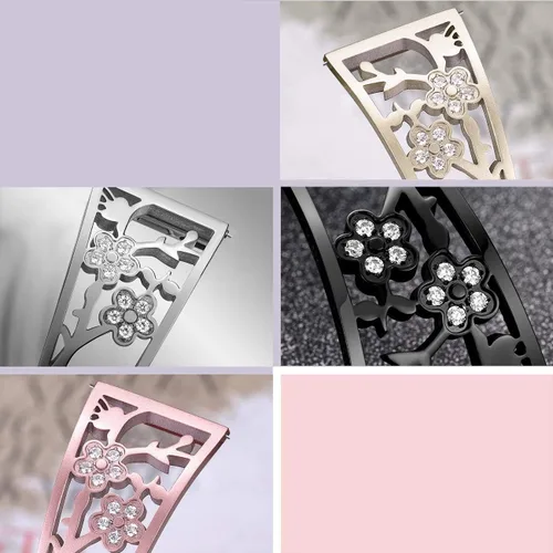 Miniatura 7 de Pulsera de acero inoxidable compatible con Fitbit Sense 2/Sense/Versa 4/Versa 3, bandas de repuesto brillantes para mujer, pulseras elegantes