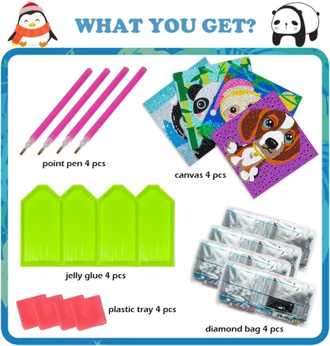 Miniatura 3 de Labeol Kits de arte de diamantes para niños, manualidades para niñas de 6 a 8 a 10 a 12 años, fáciles de hacer tú mismo, creativas calcomanías