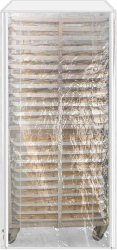 Miniatura 4 de QWORK Funda para bandeja para bollos con cremalleras, cubierta de plástico transparente para bandeja de hojas, 28 pulgadas de largo x 23 pulgadas