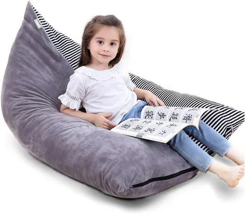 Miniatura 7 de Funda para puf de almacenamiento de animales de peluche, puf extra grande de 53 pulgadas para niños y adultos, soporte y organizador de juguetes
