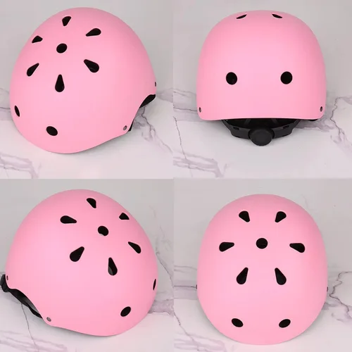 Miniatura 5 de Casco ajustable para niños con rodilleras, coderas y muñequeras - Cascos de bicicleta para niños pequeños de 3-5, 5-8, 8-14 años - Perfecto para Rosa