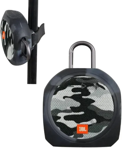 Hermitshell Estuche de transporte de silicona de repuesto para altavoz Bluetooth inalámbrico JBL Clip 3 portátil e impermeable (negro camuflaje)