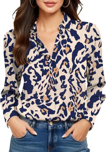 Miniatura 28 de Camisas sin planchado y sin arrugas para mujer, con botones, de manga larga, de seda de morera, blusas casuales para el trabajo
