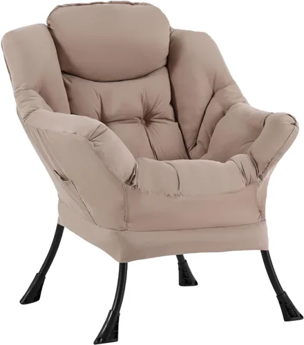 Miniatura 38 de Welnow - Silla perezosa con otomana, moderna silla de descanso con reposabrazos y bolsillo lateral, sillón de sofá tapizado de ocio, sillón de Gris