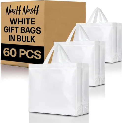 Miniatura 69 de Nush Nush Bolsas de regalo de color azul aguamarina de gran tamaño – Juego de 30 bolsas de regalo azul claro brillante con asas a granel – Bolsa