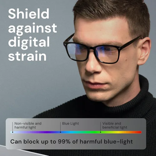 Miniatura 5 de Gaoye - Gafas de luz azul para computadora y juegos - Lentes anti rayos UV, resistentes a los arañazos y ajuste cómodo 2 negro y gris transparente