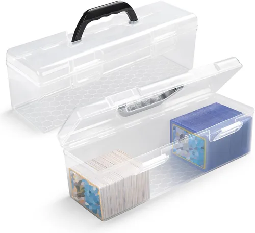 Miniatura 8 de SUNEZLGO Caja de almacenamiento para Toploader, caja de almacenamiento de tarjetas intercambiables de plástico, estuche de naipes de juego, grande