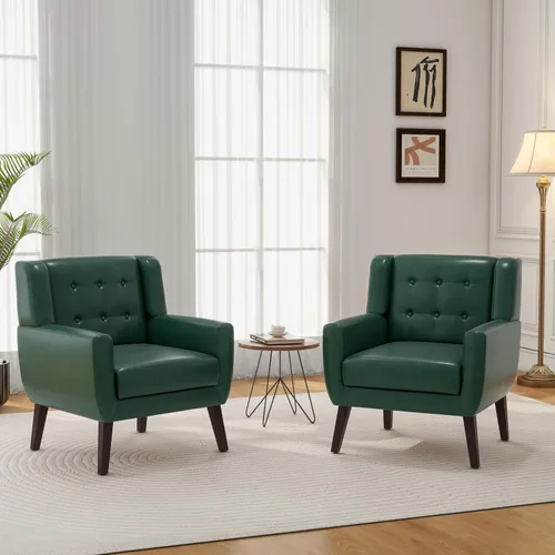 Miniatura 45 de Silla decorativa, sillas de tela moderna de mediados de siglo con brazos para sala de estar, cómodo sillón tapizado para dormitorio, sala de espera