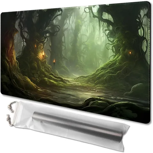 Miniatura 50 de MTG - Tapete de juego tamaño 24 x 14 pulgadas, bolsas de almacenamiento gratuitas, respaldo antideslizante, impresión, ideal para entusiastas