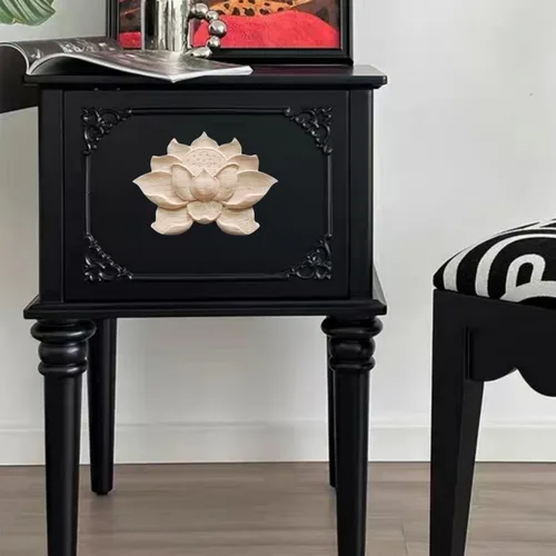 Miniatura 3 de 2 calcomanías de talla de madera sin pintar, apliques de madera tallada para muebles de bricolaje, apliques para pared, cama, puerta, armario, 7