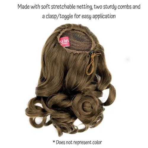 Miniatura 3 de Girly Curls Perfect Curls - Peluca de pelo rizado de 14 pulgadas para niñas jóvenes (castaño)