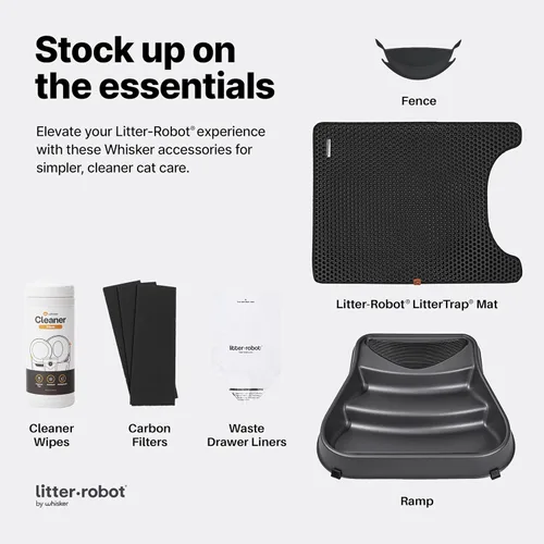 Miniatura 6 de Litter-Robot 3 rampa por Whisker, color gris, rampa para gatos para bandeja de arena, ajuste personalizado para Litter-Robot 3, reduce