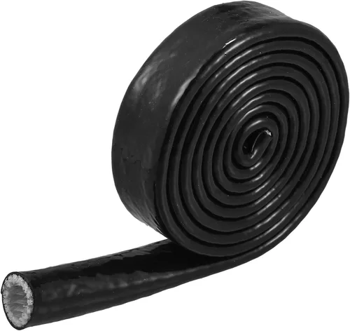 X AUTOHAUX Cinta de fibra de vidrio recubierta de silicona con funda de fuego de 5/8 pulgadas de identificación x 5 pies para líneas de manguera