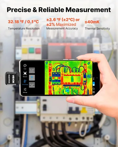 Miniatura 6 de VEVOR Cámara de imágenes térmicas para Android, 512 x 384 TISR Super Resolución, cámara térmica infrarroja con frecuencia de actualización de 25 HZ