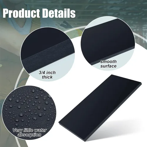 Miniatura 4 de Wesiti Láminas de Plástico HDPE de 3/4 de Grosor, Lámina de Polietileno HDPE Duro, Tablero de Polietileno de Alta Densidad para Manualidades, Panel