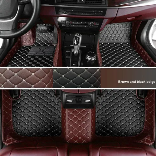 Miniatura 27 de Personaliza los tapetes de cuero de lujo de protección para todo tipo de clima para el 99 % de los automóviles, SUV y camiones según el modelo Beige