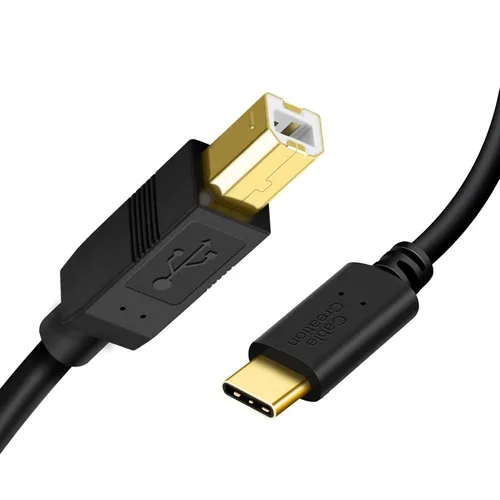 Miniatura 11 de CableCreation Cable de impresora USB C a B de 3.3 pies, escáner y cable MIDI para piano digital Yamaha Casio, controlador DJ, 1 M, negro