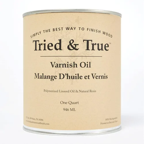 Miniatura 2 de Tried & True Aceite de barniz superior, acabado de madera, cuarto de galón, resina de pino natural y aceite de linaza, ideal para muebles