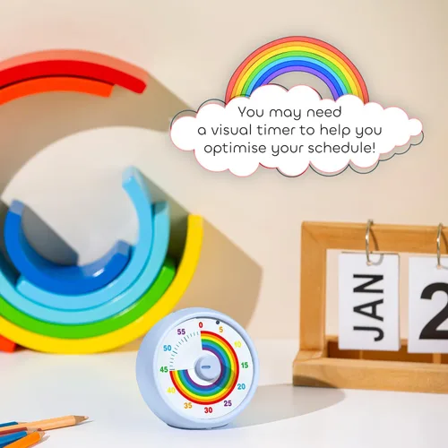 Miniatura 2 de Temporizador visual para niños, temporizador de cuenta regresiva de 60 minutos para aula, oficina, cocina, temporizador de escritorio, herramientas