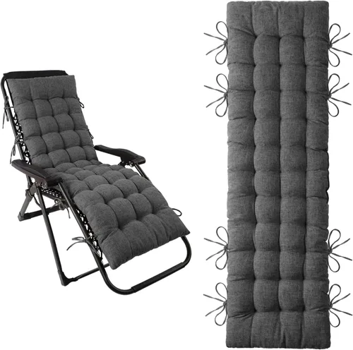 Miniatura 8 de ELFJOY Cojín para silla de descanso, lino sintético, gravedad cero, cojín de banco largo acolchado grueso para sillón reclinable, tumbona, banco