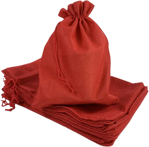 Miniatura 39 de Palmhomee Paquete de 20 bolsas de regalo de arpillera con cordón, bolsas de joyería de lino, bolsas de yute de boda para joyas y bolsas