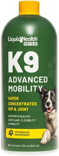 LIQUIDHEALTH Pets K9 Advanced Mobility Nivel de glucosamina líquida 5000 para perros grandes con condroitina, MSM, Boswellia Serrata – Vitaminas