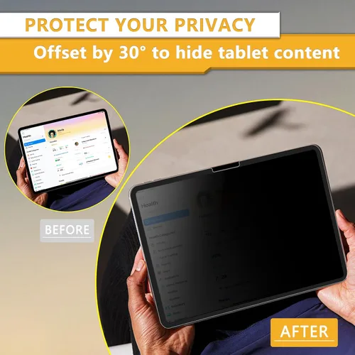 Miniatura 6 de ZOEGAA Pantalla de privacidad para iPad Pro de 11 pulgadas (chip M4 2024), protector de pantalla extraíble y reutilizable para iPad Pro de 11