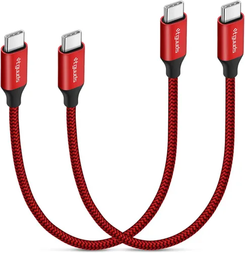 Miniatura 23 de etguuds Cable USB C a USB C blanco de 1 pie, paquete de 2 cables USBC a USBC de 60 W, cable de carga tipo C a C, cable de carga rápida para iPhone