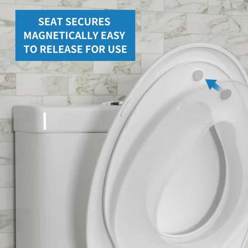 Miniatura 3 de Hibbent Asiento de inodoro de entrenamiento para ir al baño, asiento magnético integrado, tapa con tapa, nunca se afloja y cierra lentamente