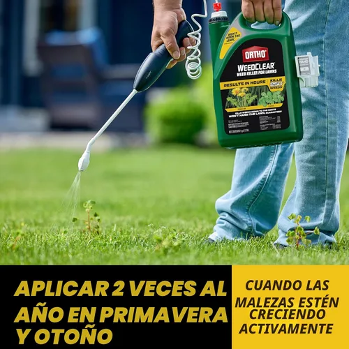 Miniatura 5 de Ortho WeedClear herbicida para césped con Comfort Wand, mata más de 250 malas hierbas incluyendo diente de león y trébol, 1 galón.