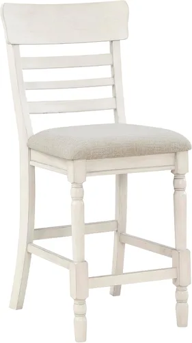 Miniatura 4 de Lexicon Héloïse - Silla de altura de mostrador (juego de 2), color blanco antiguo
