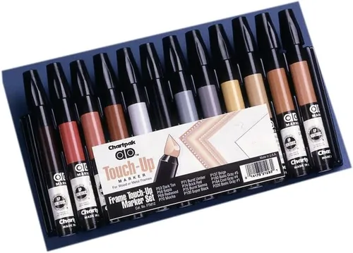 Miniatura 28 de AD Marker Chartpak - Marcadores de retoque de marco de madera, Tri-Nib, juego de 9 colores de veta de madera, 1 cada uno (FTM9)