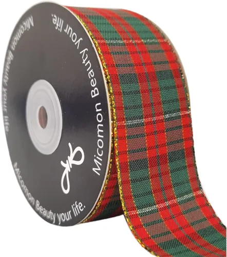 Miniatura 12 de Cinta a cuadros de guinga – 25 yardas, rojo y azul (3/8 pulgadas) para decoración de Navidad y embalaje de regalo