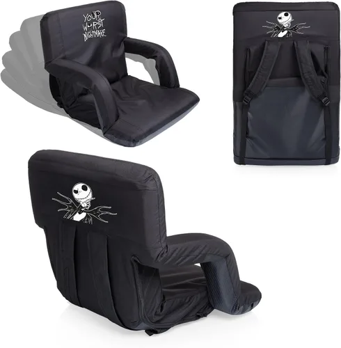 Miniatura 4 de Picnic TIME Disney Nightmare Before Christmas Jack Skellington Ventura - Asiento reclinable para estadio con soporte para el respaldo, silla