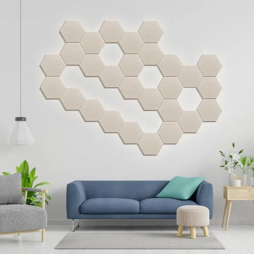 Miniatura 5 de Paneles Acústicos Hexagonales - Paquete de 12 Paneles de Absorción de Sonido de Alta Densidad 12"X10"X0.4" para Reducción Mejorada de Ruido, Diseño