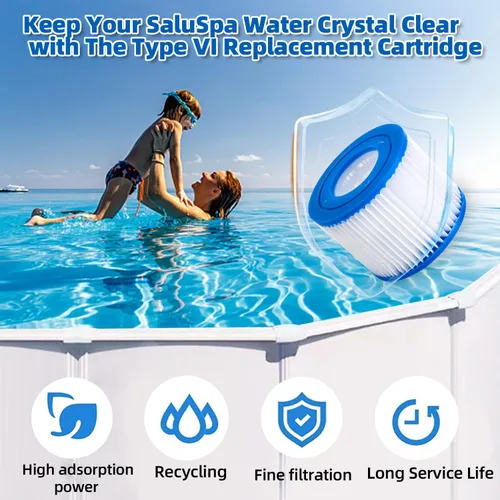 Miniatura 3 de Filtro de spa tipo de repuesto para bañera de hidromasaje, 2 piezas, compatible con Colem Salu 90352E 58323E, bañera de hidromasaje inflable, filtro
