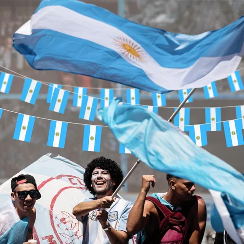 Miniatura 6 de 38 banderas rectangulares de Argentina de 32.8 pies, mini bandera colgante argentina, banderas azules y blancas para decoración del hogar