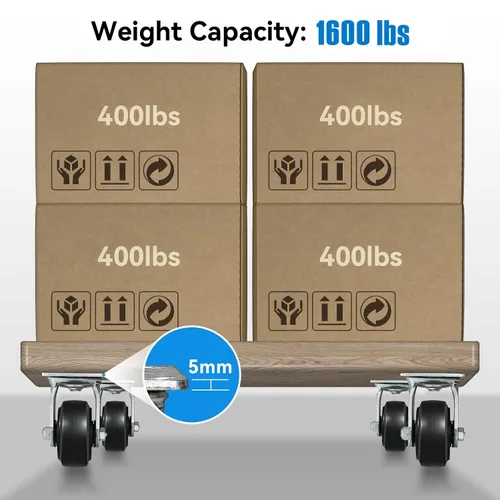 Miniatura 4 de Ruedas de 4 pulgadas para carrito, ruedas resistentes para ruedas industriales, ruedas de goma en hierro fundido, juego de 4 ruedas para carrito