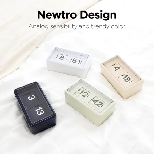 Miniatura 2 de mooas Newtro Reloj de Escritorio Abatible, Diseño Retro Reloj Abatible Automático, Volteo Vintage Automático, Funciona con Batería, AM/PM