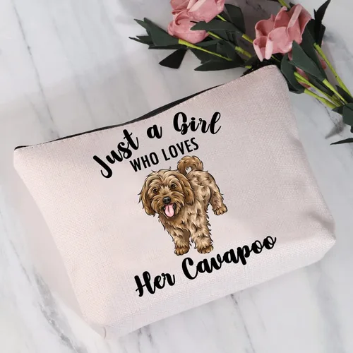 Miniatura 2 de JYTAPP Cavapoo - Bolsa de maquillaje para amantes de los animales, regalos solo una chica que ama a su Cavapoo, bolsa de cosméticos Cavapoo