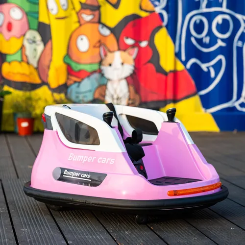 Miniatura 7 de Coche de parachoques eléctrico de 12 V para niños, juguete giratorio de 360 grados con control remoto, 2 velocidades, música Bluetooth, luces LED