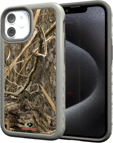 Miniatura 140 de cellhelmet Mossy Oak Agua Yellowfin Funda de doble capa en gris diseñada para iPhone 13 Mini a prueba de golpes y caídas, duradera, como se ve
