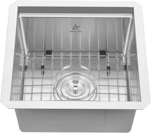 Miniatura 3 de STARSTAR Workstation Ledge - Fregadero de cocina de acero inoxidable 304 con rejilla y tabla de cortar (15 x 15)
